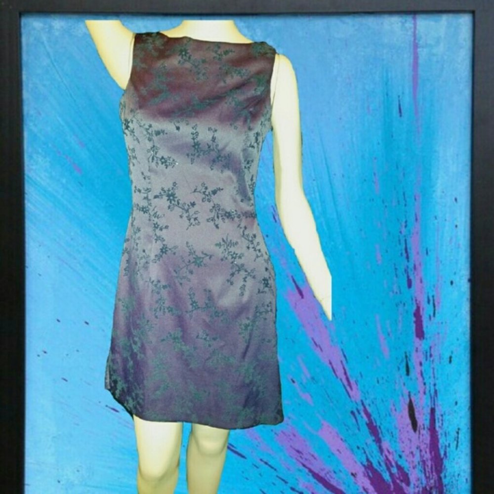 Rich Tones Purple & Black Mini Dress  Size 7